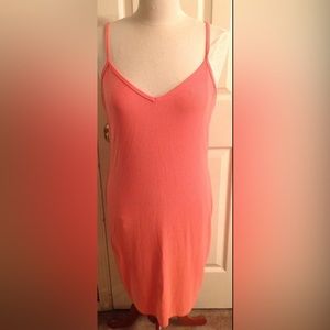 Nwot Summer & Sage spaghetti straps orange mid length Vneck dress size large